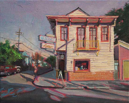 Luizza's by the Track, New Orleans, oil on canvas, 8" x 10" - PaulFayard