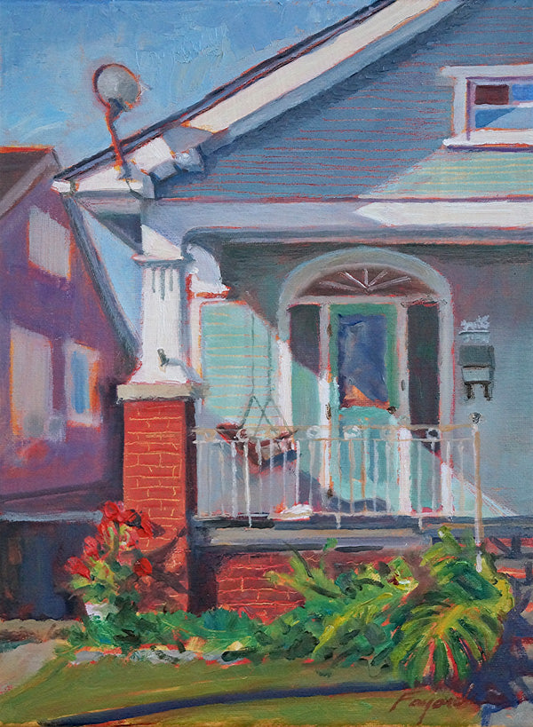 Porch Sitting, oil on canvas, 12&quot; x 9&quot; - PaulFayard
