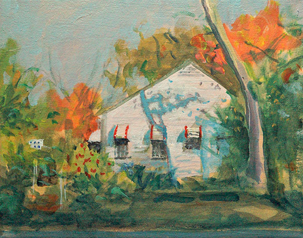 Autumn Awning, acrylic on canvas, 8" x 10" - PaulFayard