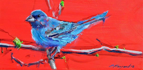 Blue Canary, oil on canvas, 6&quot; x 12&quot; - PaulFayard