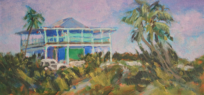 Boathouse, oil on canvas, 6&quot;x12&quot;