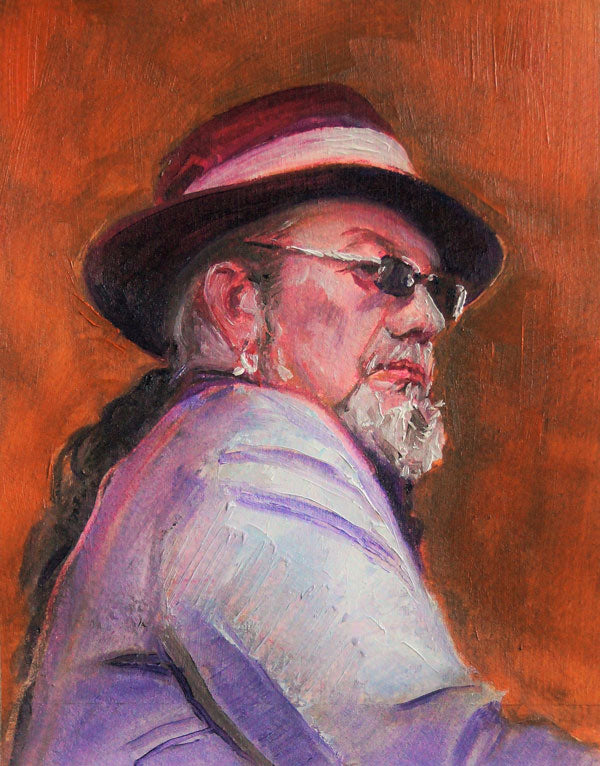 Dr. John, oil on paper, 7.5" x 6" - PaulFayard