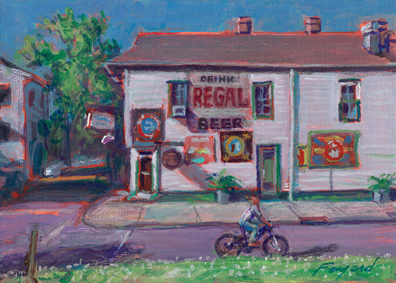 Elizabeth's (View from Chartres), acrylic on canvas, 5" x 7" - PaulFayard