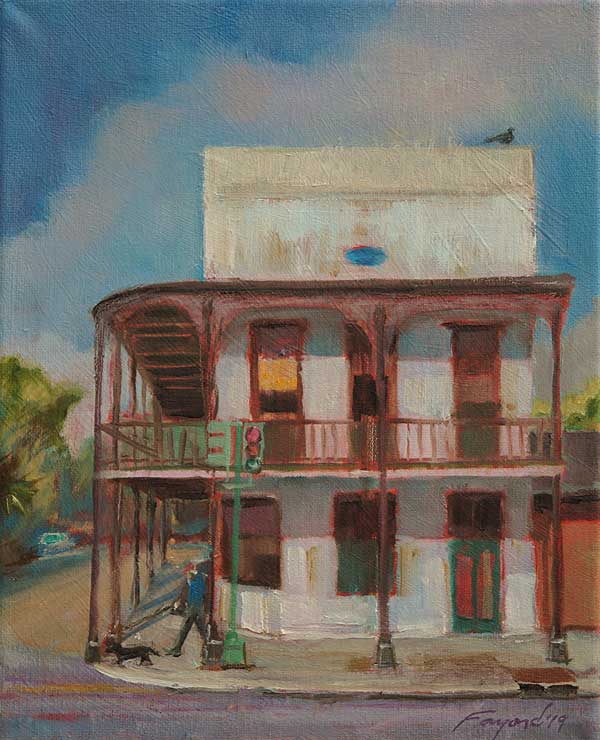 Elysian Fields at Dauphine, New Orleans, oil on canvas, 10&quot; x 8&quot; - PaulFayard