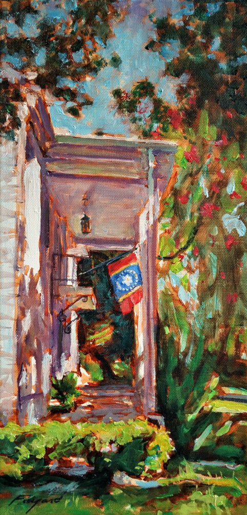Flag Day, oil on canvas, 16&quot; x 8&quot; - PaulFayard