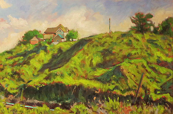 House by the Railroad, oil on canvas, 24" x 36" - PaulFayard