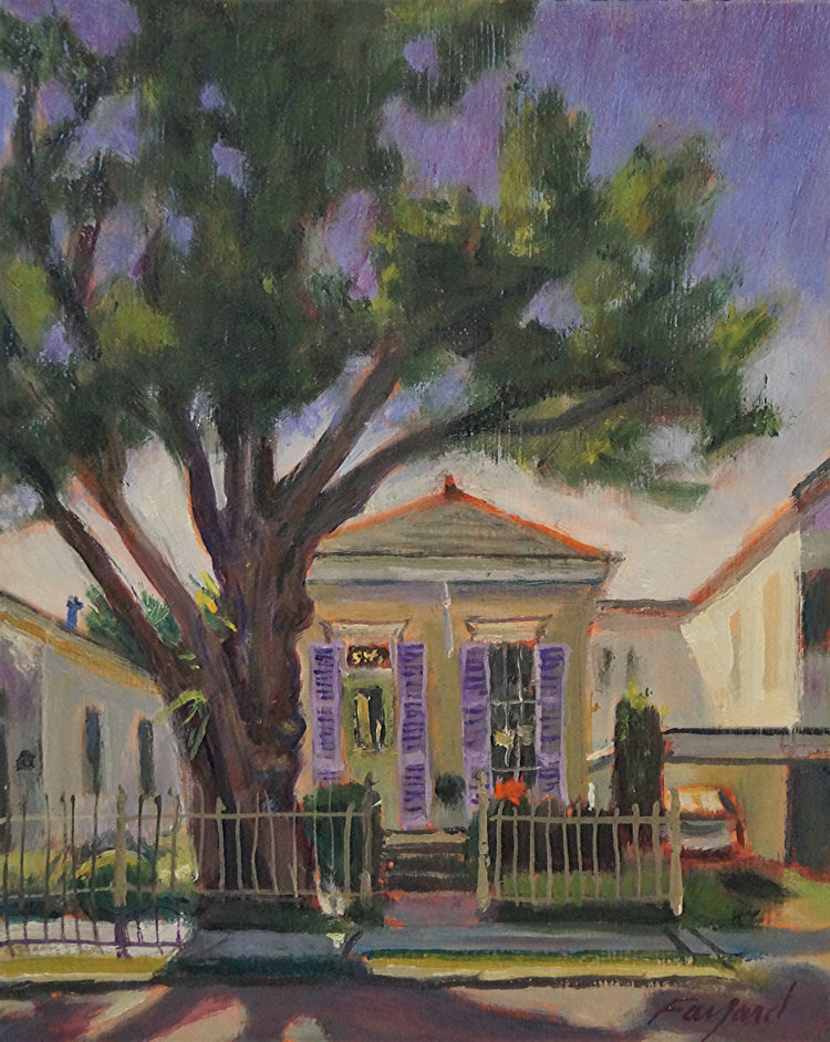 House Under a Tree, oil on canvas panel, 10&quot; x 8&quot;