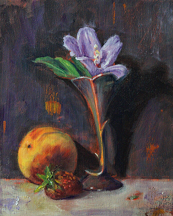 Rose of Sharon, Rose of Wilma, oil on canvas, 10&quot; x 8&quot; - PaulFayard