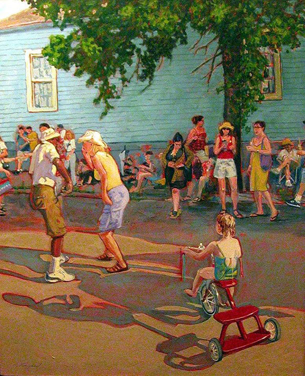 Street Party at Vaughan&#39;s, oil on canvas - PaulFayard