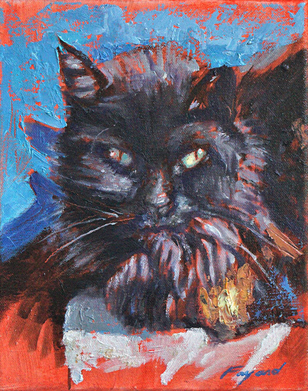 Cat Portrait 2 (Suzie Q), oil on canvas, 10" x 8" - PaulFayard