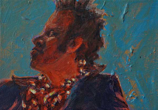 Tom Waits, acrylic on canvas, 5" x 7" - PaulFayard