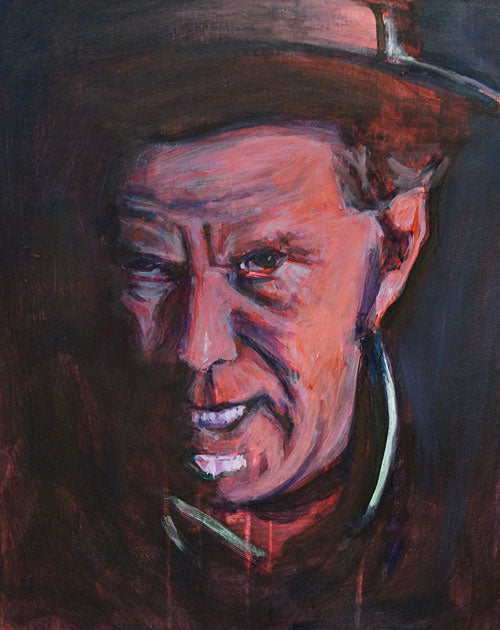 Tom Waits, mixed media on panel, 14" x 11" - PaulFayard
