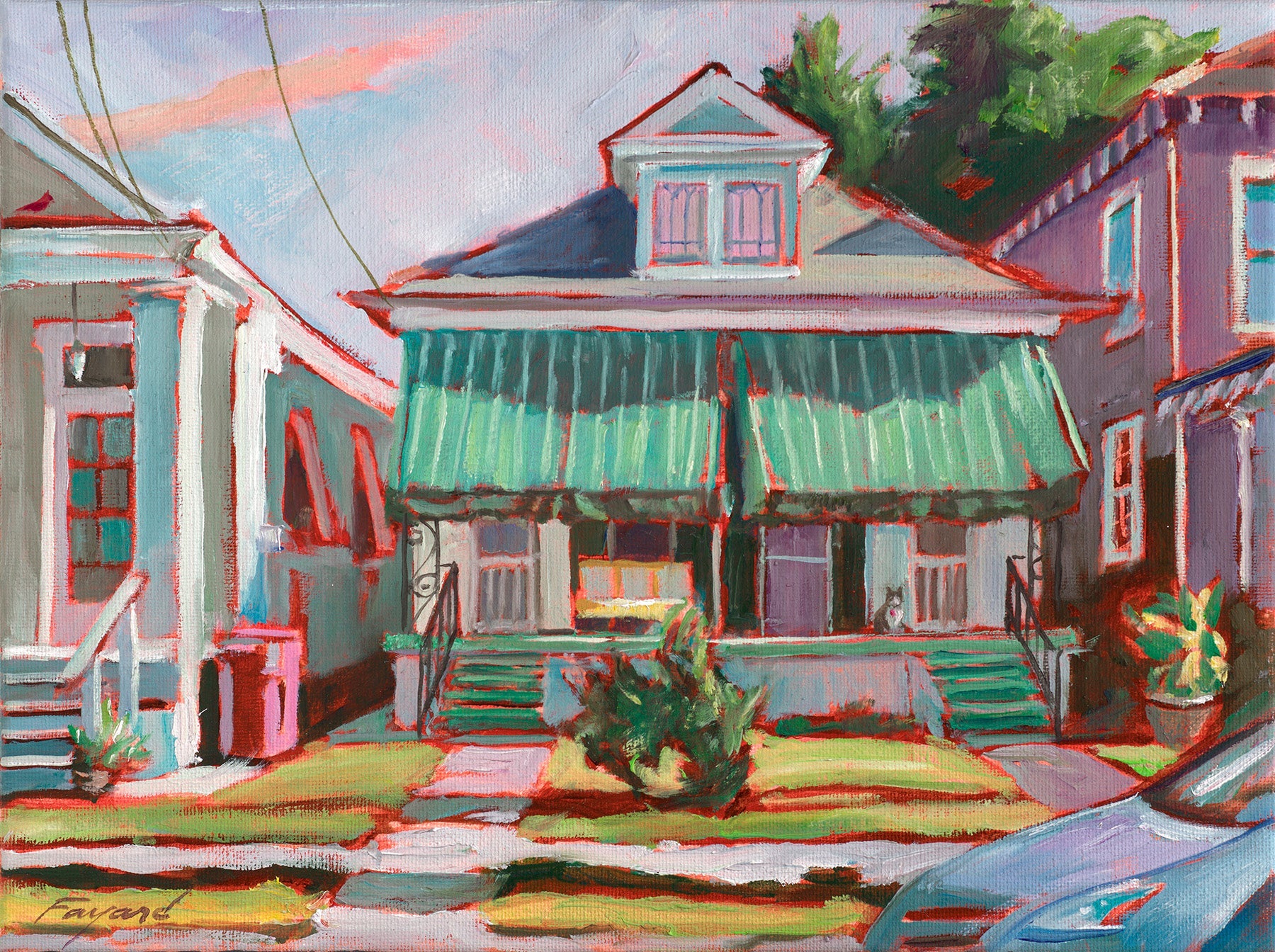 Doubly Cool in MidCity, New Orleans, oil on canvas, 9" x 12" - PaulFayard