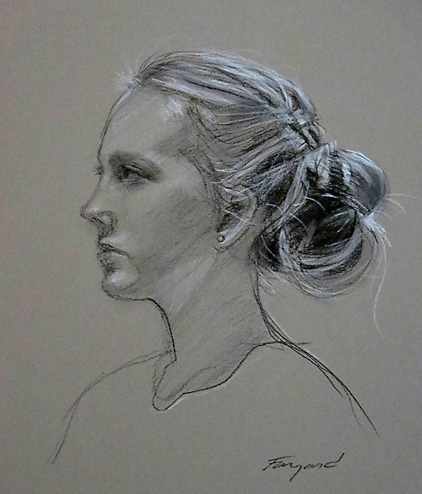 Visionaries' Daughter, charcoal on paper - PaulFayard