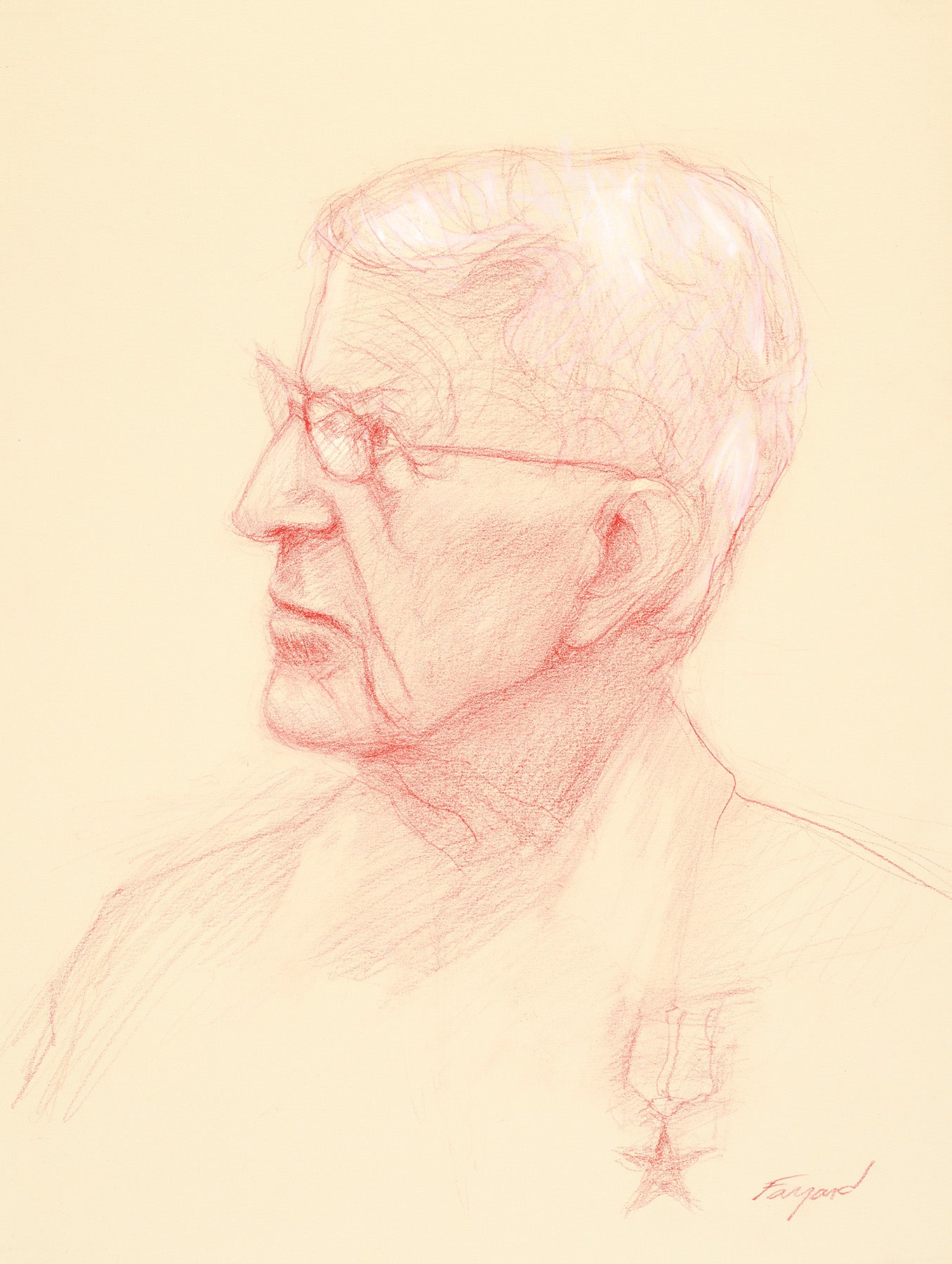 WWII Veteran on 100th Birthday, colored pencil on paper, 16" x 12" - PaulFayard